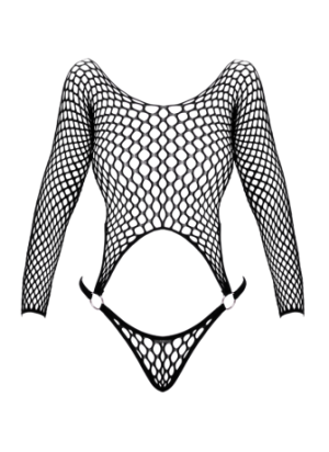 Bodystring en résille grosse maille noir Fantasy
